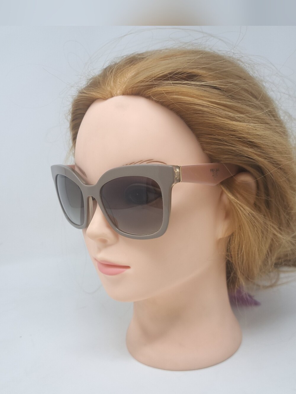 Prada Women's Sunglasses Beige Pink Opal Square SPR 24Q TFT-4M1 Italy 53-19-140